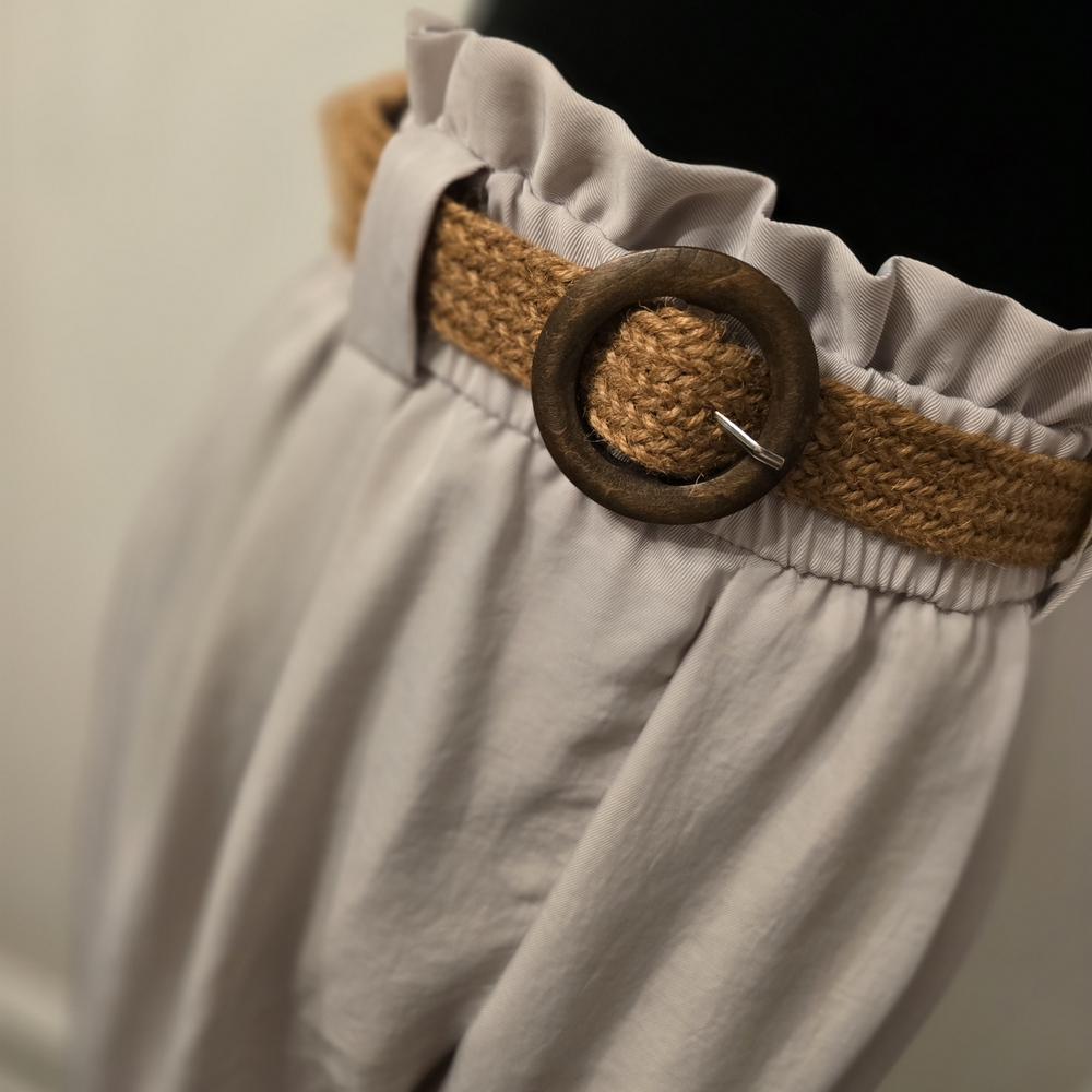 Zara Cream Tan Trousers Relaxed Fit